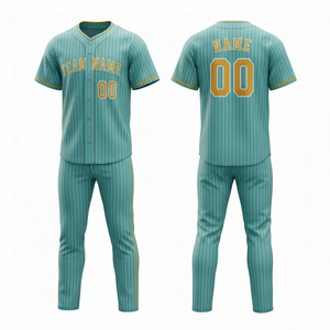 Maillot de baseball personnalisable respirant à col en V et pantalon uniforme – Vêtements de sport sublimés imprimés de haute qualité - Product Image 5