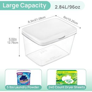 Set da 4 contenitori per capsule di detersivo, porta salviette per asciugatrice, cestini pieghevoli per asciugatrice, paletta per detersivo in polvere, etichetta per lavanderia - Product Image 2