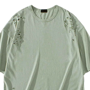 T-shirt en coton 100% délavé pour homme, coupe ample, logo personnalisé, style streetwear, lourd, lavable, très demandé. - Product Image 3