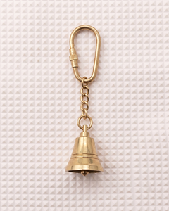 Vintage Brass Bell Keychain Gold Tone Metal Key <b>Ring</b> Handcrafted Pendant Gift for Travel and Home Decor - Product Image 2