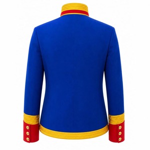 เสื้อแจ็คเก็ตคอจีนสีน้ำเงินสำหรับผู้ชาย แต่งขอบสีแดงและสีเหลือง เหมาะสำหรับชุดยูนิฟอร์ม - Product Image 3