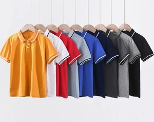 Chemises polo pour garçons à manches courtes en tricot uni décontractées d'été Polyester/Coton - Product Image 6