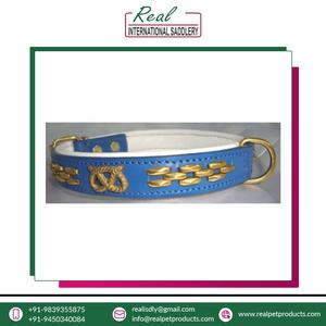 Collar de perro ecológico genuino hecho a mano 100% patrón de Animal único con decoración de remaches Material de cuero de calidad estándar venta - Product Image 4