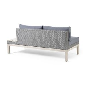 Loft da esterno in legno di Acacia e vimini divano componibile a 5 posti con eleganti mobili da giardino - Product Image 4