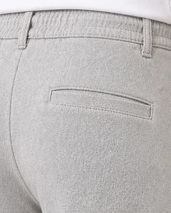 Men Light Grey Slim Fit Casual Jogger Pants Elastic Waist <b>Drawstring</b> <b>Trousers</b> Soft Fabric Comfortable Daily Wear Stylish Look - Product Image 4