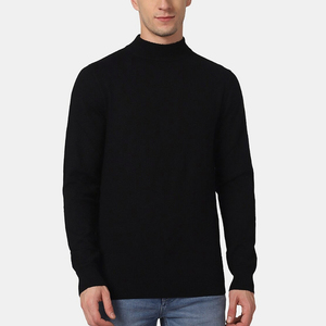 Wholesale <b>Men</b> Mock Neck Long Sleeve Oversized 100% Cotton Fleece Breathable Eco-Friendly Stretch T <b>Shirt</b> <b>for</b> Autumn <b>Winter</b> - Product Image 1