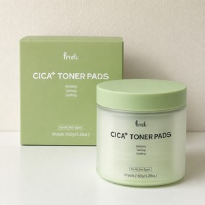 Tónico coreano para el cuidado de la piel Prreti Cica Plus Toner Pads 50 unidades, productos coreanos para el cuidado de la piel, productos de belleza - Product Image 1