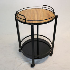 Table d'appoint moderne en métal noir avec étagère de rangement Accessoire de canapé en sable pour meubles de salon - Product Image 5