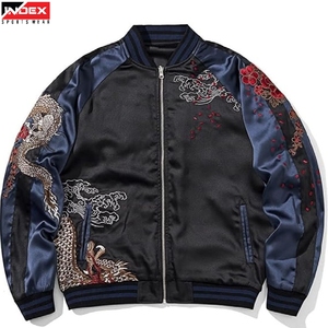 แจ็คเก็ตวาร์ซิตี้ผ้าซาตินราคาประหยัดจากสหรัฐอเมริกา รับทำโลโก้ตามสั่ง แจ็คเก็ตบอมเบอร์ผู้ชาย สไตล์พรีเมียม ชุดกีฬา รับผลิตจำนวนมาก - Product Image 1