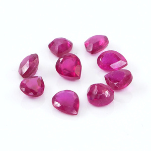 Rubíes naturales de Bangkok calibrados en forma de pera de 6x7 mm, piedra preciosa de rubí facetada natural suelta para la fabricación de joyas, lista para usar. - Product Image 1