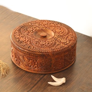 Rustic Wooden <b>Spice</b> Storage <b>Box</b> with Transparent Lid - Product Image 2