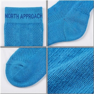 Blue <b>Knee</b> <b>High</b> Knitted <b>Socks</b> Solid Color Breathable Casual Style for Adults - Product Image 4