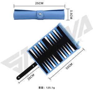 Nouvel ensemble de jeu de backgammon enroulable en cuir PU carré de haute qualité, fait main, écologique, 10 pièces, design personnalisé pour fête - Product Image 2