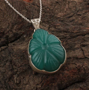 จี้เพชรพลอยเซอร์คอนแกะสลักด้วยมือ เงินแท้ 925 ชุบแพลตตินัม ประดับด้วยกรอบแบบฝัง ดีไซน์ลายดอกไม้ งานฝีมือแบบวินเทจ เครื่องประดับคุณภาพ - Product Image 2