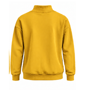 Golden Yellow Women High Neck Sweatshirt Long Sleeve Loose Fit Pullover Fleece Casual Winter Streetwear Fashion Oversized <b>Jumper</b> - Product Image 2