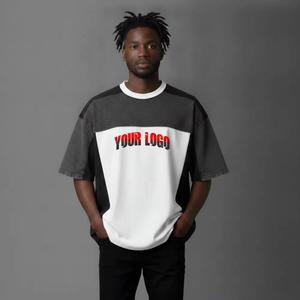 Low MOQ Custom Cotton Washed <b>Half</b> <b>Sleeve</b> Plus Size Mens <b>T</b> <b>Shirt</b> America Fashion Casual Drop Shoulder Loose Men's <b>T</b> <b>Shirts</b> - Product Image 1