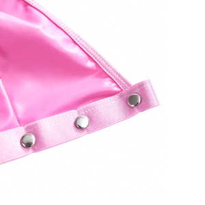 Good Supplier Newest Trendy Baby Pink Color Halter Top and Ring Detail Studded Bikini Bottoms Women Leather <b>Bra</b> & Briefs - Product Image 5