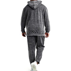 Conjunto Deportivo Personalizado Ligero con Lavado Ácido, Estilo Vintage, Unisex, Bordado, Tie Dye, Ropa Urbana de Invierno, Talla Grande, Sudadera con Capucha y Pantalones Jogger - Product Image 4