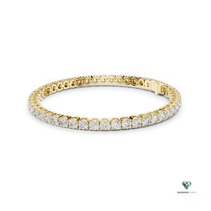 7.008 CT Round Lab Grown Diamond Tennis Bracelet in 14K <b>Solid</b> <b>Gold</b> 3.30mm Round Cut Diamond Bracelet for Women <b>Gold</b> Fine Jewelry - Product Image 4