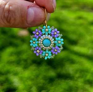 Pendientes Ligeros Bordados, Pendientes Artesanales, Pendientes con Cuentas, Joyería Festiva para Mujer al Mejor Precio, Pendientes con Cuentas - Product Image 1