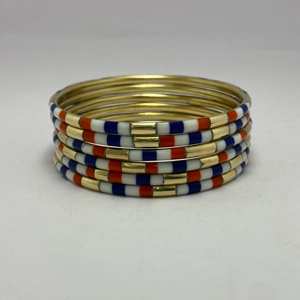 <b>Silver</b> Beaded Black Brass Bangle Handmade in India Resin and Brass Fashionable Bangles Custom directly from Manufacturer - Product Image 1