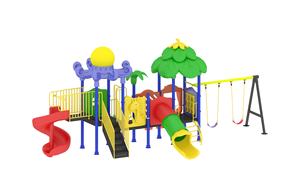 Équipement de terrain de jeu public extérieur multi-activités en acier et plastique - Product Image 2