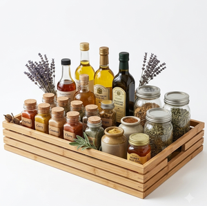Plateau de service rectangulaire en bambou de qualité commerciale, biodégradable, accessoires de cuisine pour lave-vaisselle et micro-ondes - Product Image 4