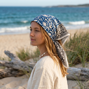 Pañuelo de algodón al por mayor con estampado de Paisley, diadema, pañuelo para la cabeza, accesorios para el cabello, pañuelo cuadrado estilo bohemio, estampado de algodón suave - Product Image 3