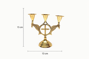 Catholic Crucifix Cross with <b>Candle</b> Stand Jesus Decor Christian Religious Tabletop Ornament for Home Church <b>Prayer</b> Room - Product Image 3