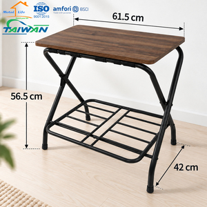 Soporte Plegable de 2 Niveles para Maletas con Placa Superior de Madera, Base Metálica con Estante Inferior para Dormitorio de Hotel, Hecho en Taiwán - Product Image 4