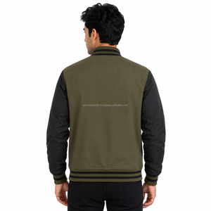 Men Varsity <b>Jacket</b> Custom Wholesale Letterman Baseball Bomber College <b>Jacket</b> for Men Leather Sleeves Custom Logo Patch OEM - Product Image 2