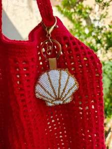 ALI FASHION ART Customized Hand Embroidered Eco-Friendly Felt Woven Fruit Pattern Carabiner Keychain <b>Bag</b> <b>Charm</b> Model AFA-01 - Product Image 1