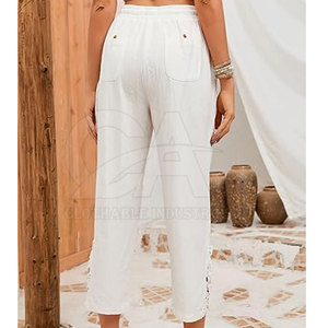 Women <b>Linen</b> Summer Trousers Loose Casual <b>Pants</b> For Sale Women High Rise Straight Leg Summer Trousers Minimalist Fashion <b>Pants</b> - Product Image 2