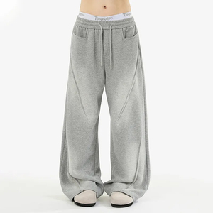 Pantalon large rayé pour homme avec cordon de serrage, plissé, coupe décontractée, style vintage, décontracté - Product Image 2