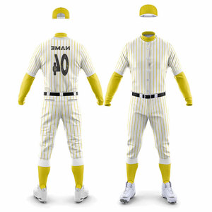 <b>Baseball</b> & Softball Uniform Breathable Button Up Long Sleeve Jersey with Pants Multi Pockets Design <b>Baseball</b> Uniform Kits - Product Image 4