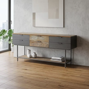 Console en bois Dexter Signature, table d'appoint mince en teck massif avec un design épuré pour un style d'intérieur contemporain - Product Image 1