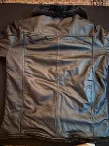 Chaqueta de Cuero Vacuno para Hombre, Acolchada, Ecológica, de Invierno, Estilo Vintage, con Forro de Poliéster, Botones, de Alta Calidad y Personalizable - Product Image 2