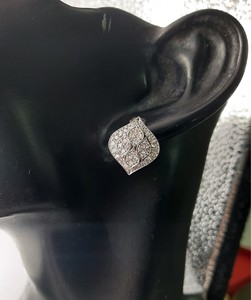 Round Cut Natural Diamond Ladies <b>Stud</b> Earrings Womens 1.29 Cttw 925 <b>Sterling</b> <b>Silver</b> Prong Set Trendy Wholesale Jewelry - Product Image 2