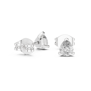 Pear Shape Moissanite <b>Stud</b> Earrings 18K White Gold Solitaire IGI Certified Rhodium Plated Anniversary & Party Gift - Product Image 5