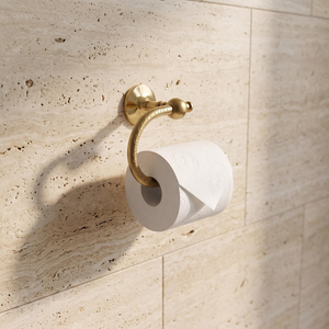 Porte-papier toilette en laiton gravé, support mural incurvé pour rouleau de papier, porte-rouleau de salle de bain en laiton massif, accessoire de rangement de luxe pour papier toilette - Product Image 3
