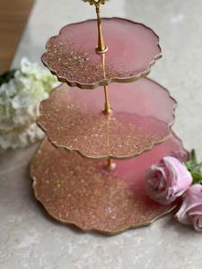 Super glam geode style <b>3</b> <b>tier</b> <b>cake</b> <b>stand</b> resin made - Product Image 6
