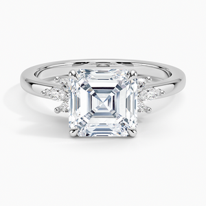 Anillo BOJ 0148 con Corte Asscher, Plata 925, Engaste de Racimo Marquise, Anillo Solitario con Diamante de 2ct, Color D, VVS1, Moissanita, Certificado GRA, en Oferta - Product Image 1