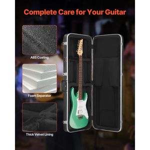 Custodia Rigida per Chitarra Elettrica 41.34 Rettangolare con Chiusura a Scatto, Maniglia e Imbottitura in ABS, Resistente all'Acqua, Protezione Morbida per Strumenti Musicali - Product Image 4