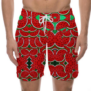 Shorts de Baño para Hombre, Estampado de Flamencos, Cintura Baja, Secado Rápido, Cordón Ajustable, Color Verde Menta y Rosa - Product Image 2