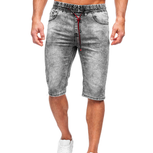 Men's High Street Denim Shorts Breathable Distressed Straight Men Jean Shorts <b>Unique</b> Design Heavyweight Unisex Washable - Product Image 3