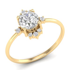 Bagues de fiançailles et de mariage REYES personnalisables pour femmes en argent sterling 925, avec moissanite solitaire taille brillant rond de 0,96 carat - Product Image 6