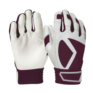 Gants de frappe en cuir blanc et bordeaux avec fermeture auto-agrippante, rembourrés, pour entraînement, unisexe adulte - Product Image 3