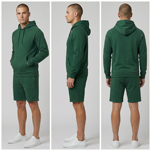 Men's 100% Cotton Sweat Shorts Men High Quality Heavyweight Fleece Winter Hoodie Mid Drawstring Waist Sweat Shorts Set - Product Image 4