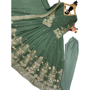 Robe Anarkali de créateur élégante avec pendentif et robes de soirée élégantes Dupatta pour la fête - Product Image 1