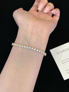 Bracelet tennis en diamant de laboratoire, taille ronde, plaqué or 10K/18K, certifié IGI, style hip-hop, unisexe, cadeau de mariage, bijoux - Product Image 1